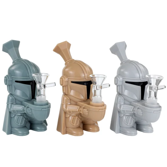 Tubo de água Mandalore para fumar silicone, venda quente de vidro animado Star War